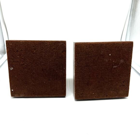 Vintage MCM Paired Wooden CandleStick Holders Square Clean Lines - Picture 4 of 10